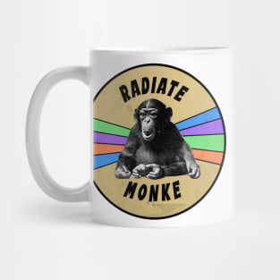 Radiate monke monkey funny happy chimp meme Mug